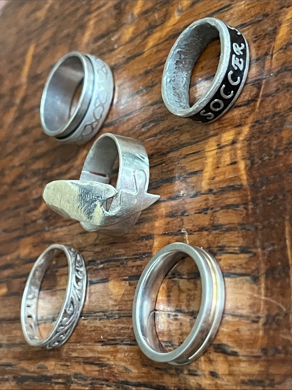 Assorted Silver-Tone Stackable Rings - Mixed Styles - Picture 2 of 2